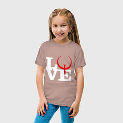 Футболка хлопковая детская Люблю quake, цвет: пыльно-розовый — фото 2