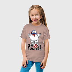 Футболка хлопковая детская Ghostbusters - stay puft, цвет: пыльно-розовый — фото 2