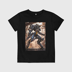 Футболка хлопковая детская Пилот с огромным мехом, цвет: черный