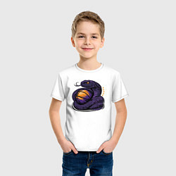 Футболка хлопковая детская Black mamba basketball, цвет: белый — фото 2