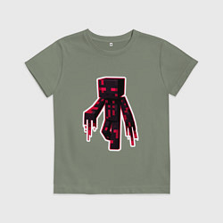 Футболка хлопковая детская Майнкрафт слендермен, цвет: авокадо