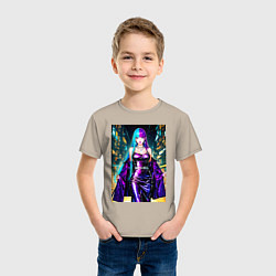 Футболка хлопковая детская Девушка поп идол, цвет: миндальный — фото 2