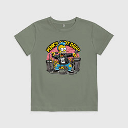 Футболка хлопковая детская Панк Гомер Симпсон - певец, цвет: авокадо