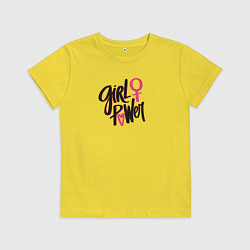 Детская футболка Girl power black and pink