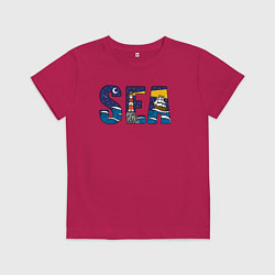 Детская футболка Парусник на морских волнах