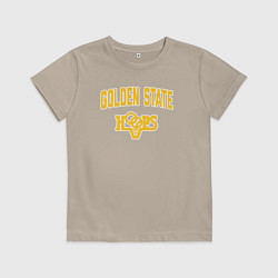 Футболка хлопковая детская Golden State hoops, цвет: миндальный