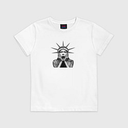 Футболка хлопковая детская Статуя удивления, цвет: белый