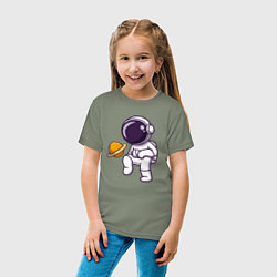 Футболка хлопковая детская Saturn football, цвет: авокадо — фото 2