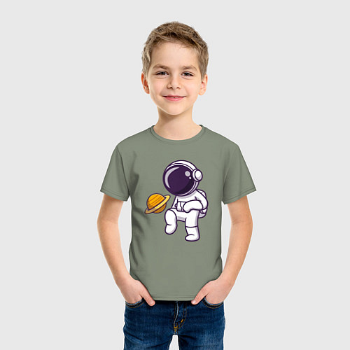 Детская футболка Saturn football / Авокадо – фото 3