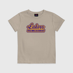 Футболка хлопковая детская Basketball LA Lakers, цвет: миндальный
