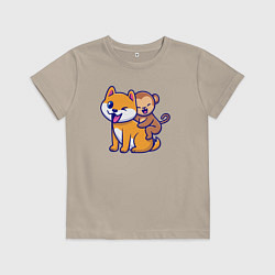 Детская футболка Собачка и обезьянка