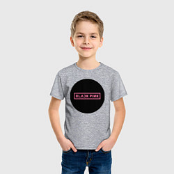 Футболка хлопковая детская Blackpink logotype - group of South Korea, цвет: меланж — фото 2