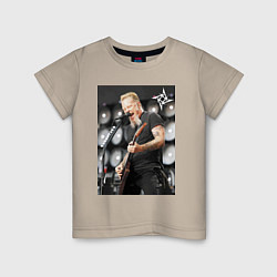 Футболка хлопковая детская James Alan Hatfield - Metallica, цвет: миндальный