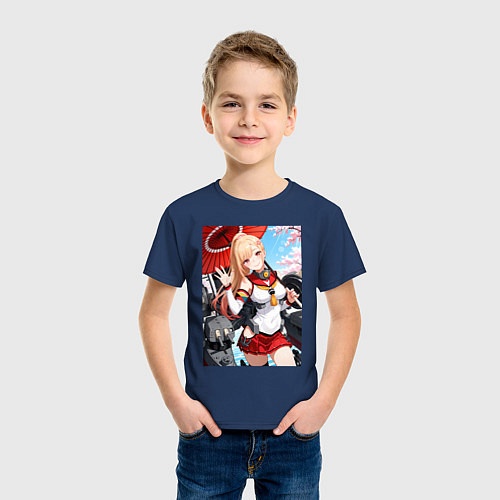 Детская футболка Марин Китагава косплей Azur Lane / Тёмно-синий – фото 3