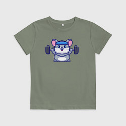 Детская футболка Мышонок со штангой