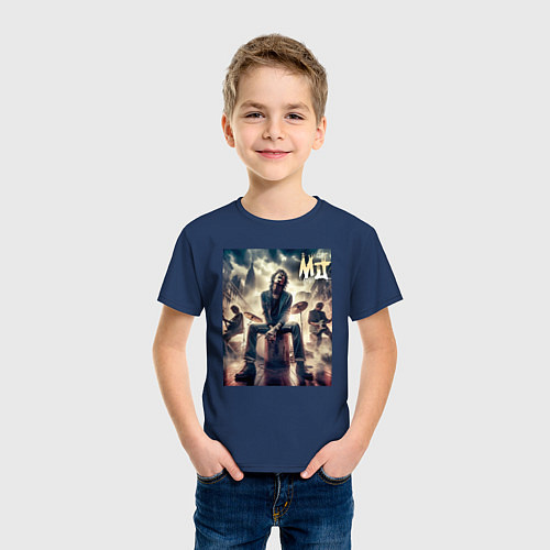 Детская футболка Rolling Stones - Mick Jagger / Тёмно-синий – фото 3