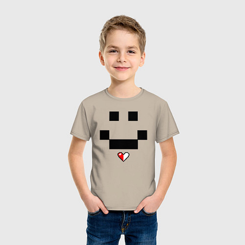 Детская футболка Minecraft улыбка и любовь / Миндальный – фото 3