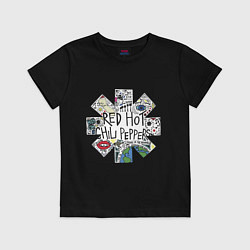 Футболка хлопковая детская RHCP - logo with songs, цвет: черный