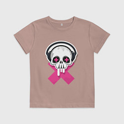 Детская футболка Череп в наушниках