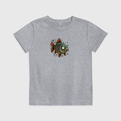 Детская футболка Забавная карикатурная рыба