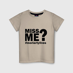 Футболка хлопковая детская Miss me? Moriarty, цвет: миндальный