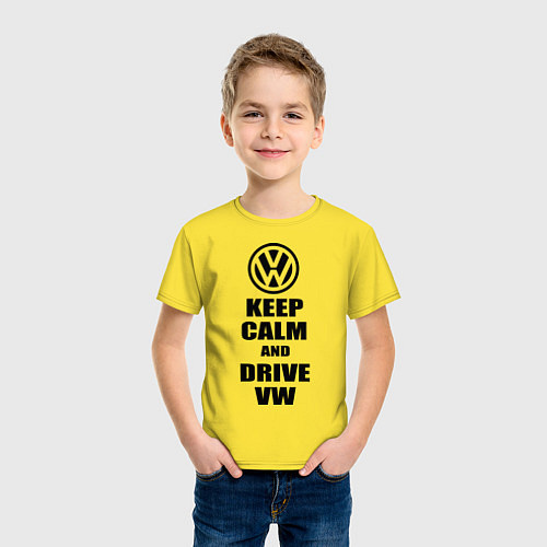 Детская футболка Keep Calm & Drive VW / Желтый – фото 3
