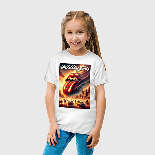 Детская футболка Logo of the Rollings Stones / Белый – фото 4