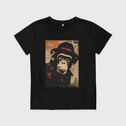 Детская футболка Обезьянка детектив в шляпе