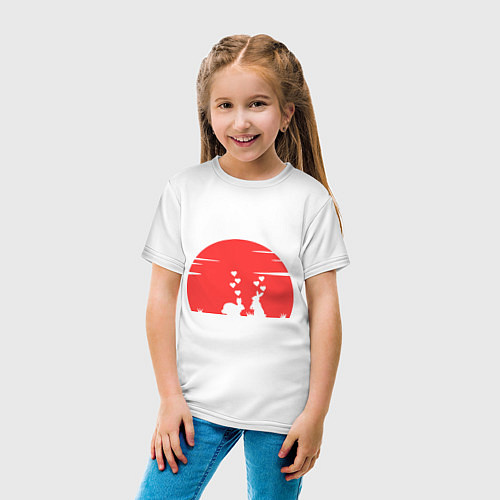 Детская футболка Зайки на закате / Белый – фото 4