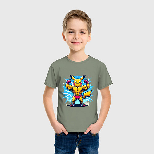Детская футболка Big Pikachu / Авокадо – фото 3