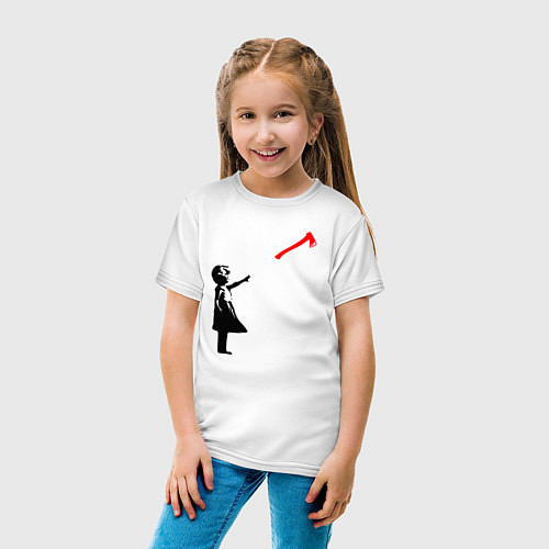 Детская футболка Девочка и топор / Белый – фото 4