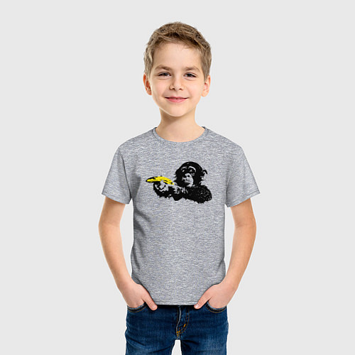 Детская футболка Мартышка с бананом / Меланж – фото 3