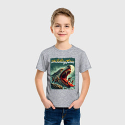 Футболка хлопковая детская Rolling Stones - wolfs mouth, цвет: меланж — фото 2