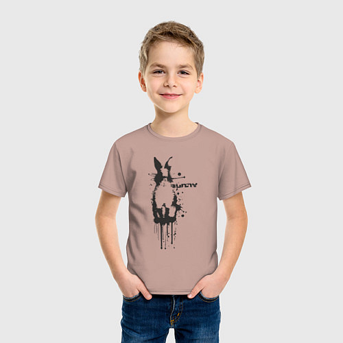 Детская футболка Banksy bunny / Пыльно-розовый – фото 3