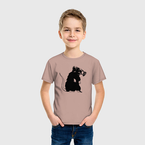 Детская футболка Gas rat / Пыльно-розовый – фото 3