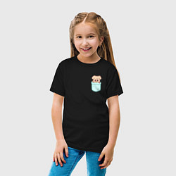 Футболка хлопковая детская PuppyM in pocket, цвет: черный — фото 2