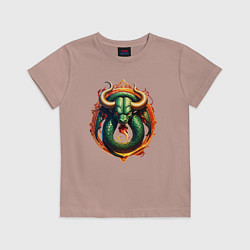Детская футболка Телец в тени змеи