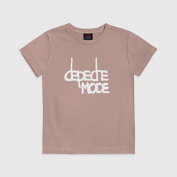 Футболка хлопковая детская Depeche Mode - exciter logo, цвет: пыльно-розовый