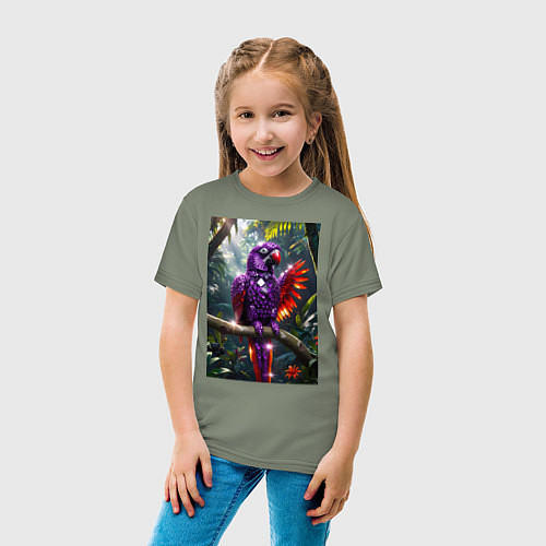 Детская футболка Попугай из драгоценных камней / Авокадо – фото 4