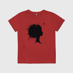 Футболка хлопковая детская Girl flowers, цвет: красный