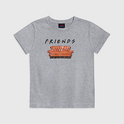 Футболка хлопковая детская Friends - logo, цвет: меланж