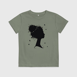 Футболка хлопковая детская Flower girl, цвет: авокадо