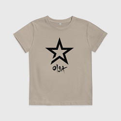 Футболка хлопковая детская Olga - star, цвет: миндальный