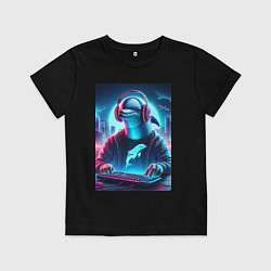 Детская футболка Dolphin is esports player - ai art fantasy