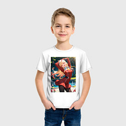 Футболка хлопковая детская Марин Китагава косплей 002 Darling in the Franxx, цвет: белый — фото 2