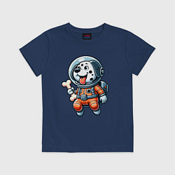 Детская футболка Dalmatian cosmonaut puppy with a bone