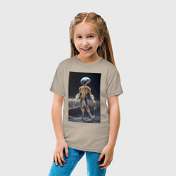 Футболка хлопковая детская Полупрозрачный инопланетянин, цвет: миндальный — фото 2