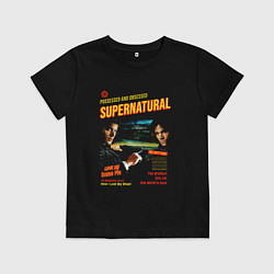 Футболка хлопковая детская Сверхъестественное Possessed and obsessed, цвет: черный