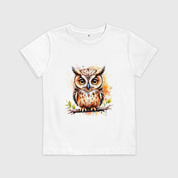 Детская футболка Акварельная сова