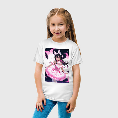 Детская футболка Лиса танцует в платье / Белый – фото 4